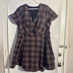 Torrid Black and Red Plaid Mini Dress